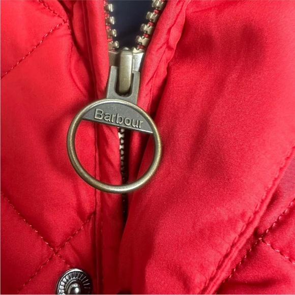 Barbour Lowerdale Gilet Diamond Quilted Vest Full Zip Red Men’s Size L EXC - Picture 3 of 16